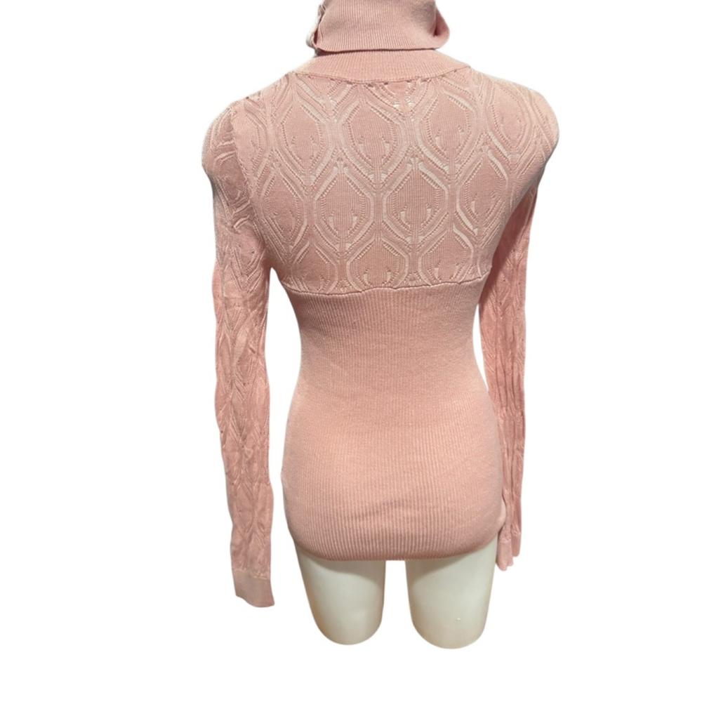 Women's Venus Pink Knit Turtleneck Sweater Size M - Picture 2 of 6
